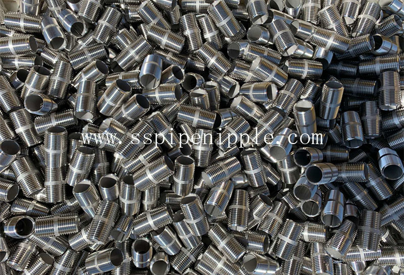 Male Threaded Stainless Steel Pipe Nipple BSPT / BSP / JIS  SCH20 150lbs